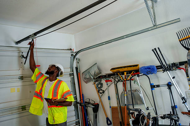Professional Garage Door Panel Replacement technician working in Mills County County, TX